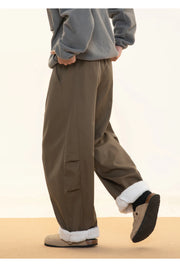 Fleece Lined Wide Leg Pants-streetwear-techwear