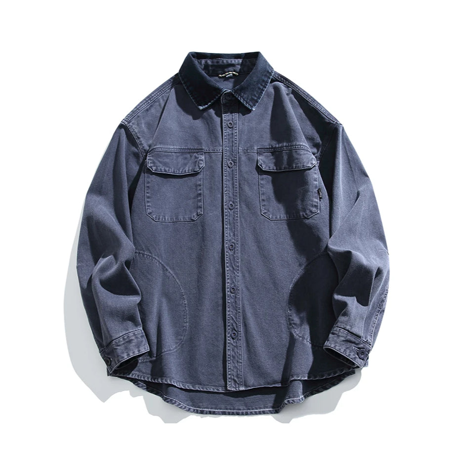 Garment Dyed Cargo Overshirt-streetwear-techwear