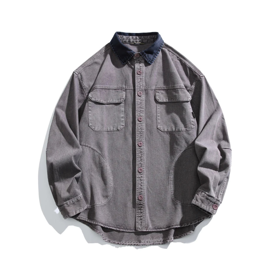 Garment Dyed Cargo Overshirt-streetwear-techwear