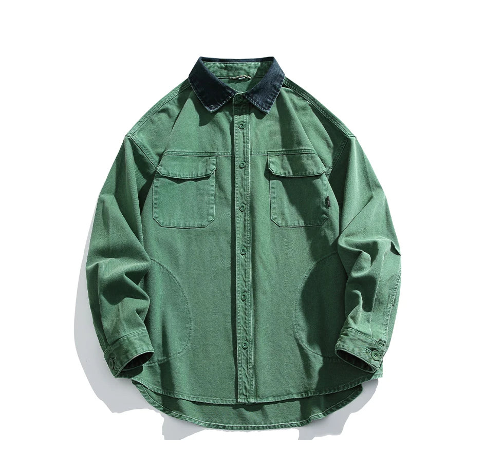 Garment Dyed Cargo Overshirt-streetwear-techwear