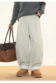 Fleece Lined Wide Leg Pants-streetwear-techwear