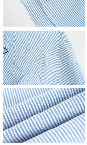 Smiley Face Embroidered Stripe Shirt-streetwear-techwear