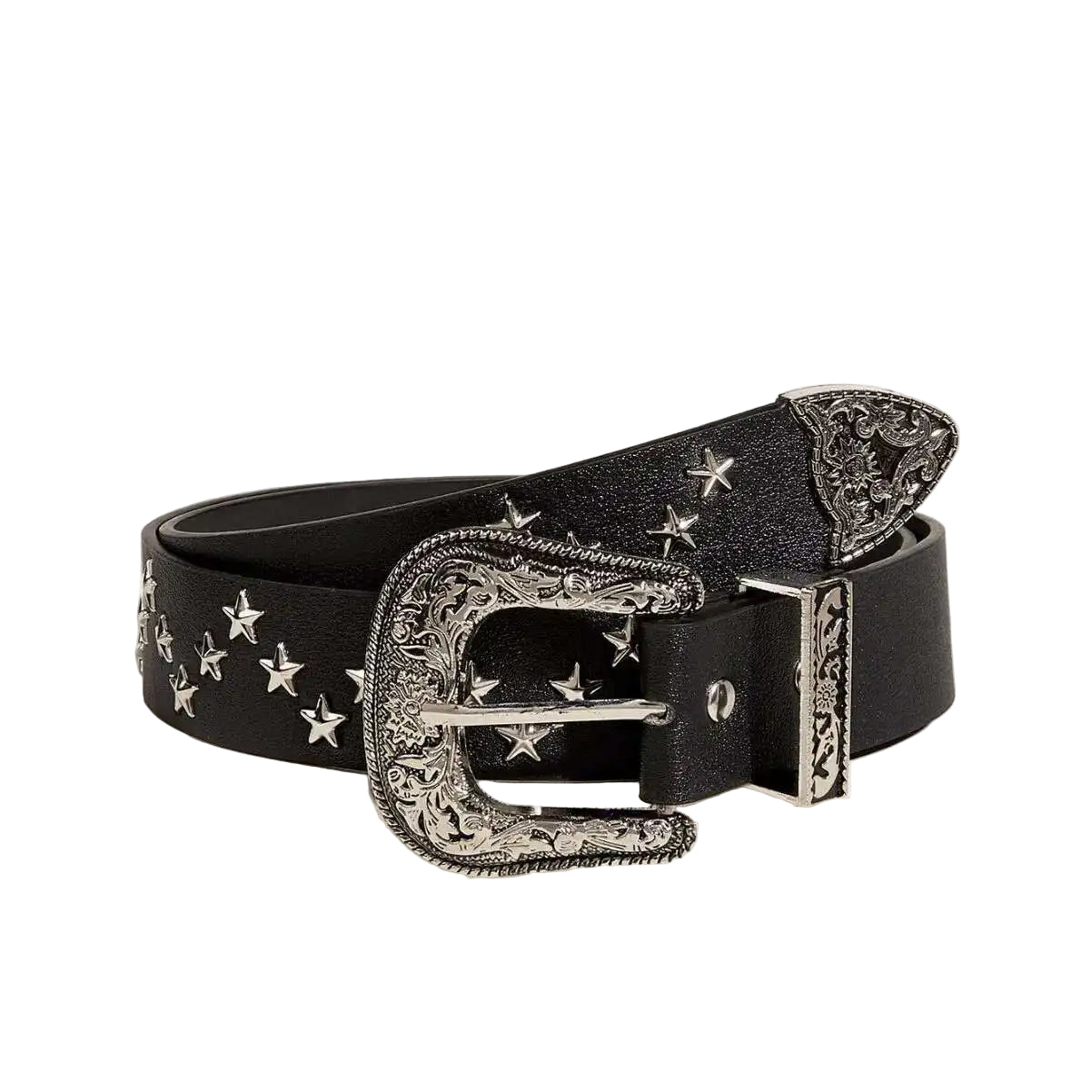 Star-studded Western Belt-streetwear-techwear