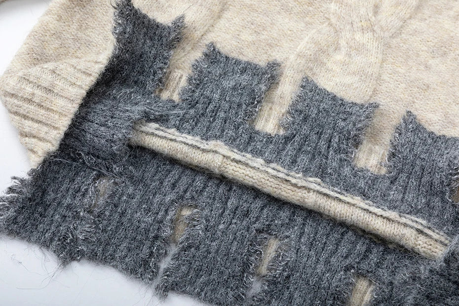 Static Edge Fray Knit Sweater-streetwear-techwear