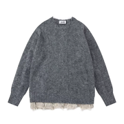 Static Edge Fray Knit Sweater-streetwear-techwear