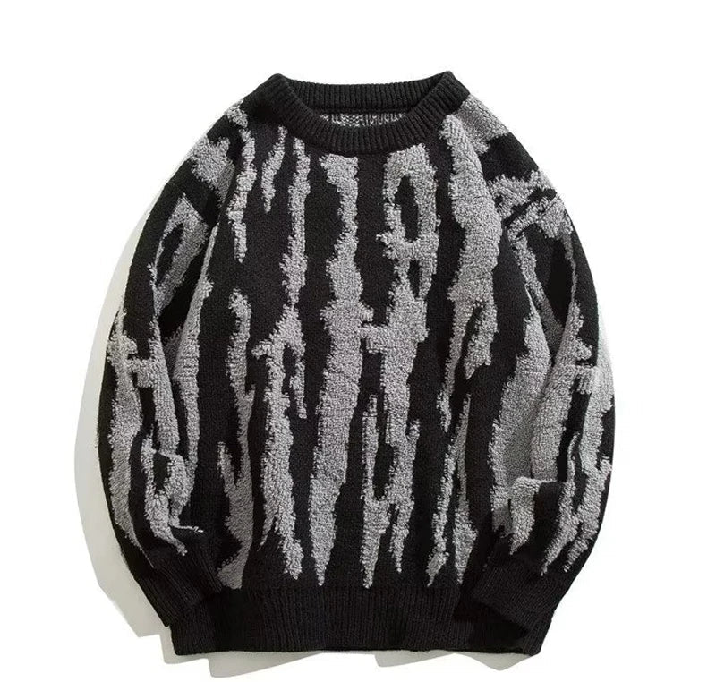 Static Wave Jacquard Sweater-streetwear-techwear