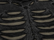 VANCARHELL Skeleton Ribcage Acid Wash Hoodie-streetwear-techwear