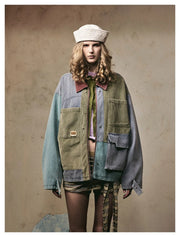 Vintage Style Patchwork Jacket-streetwear-techwear