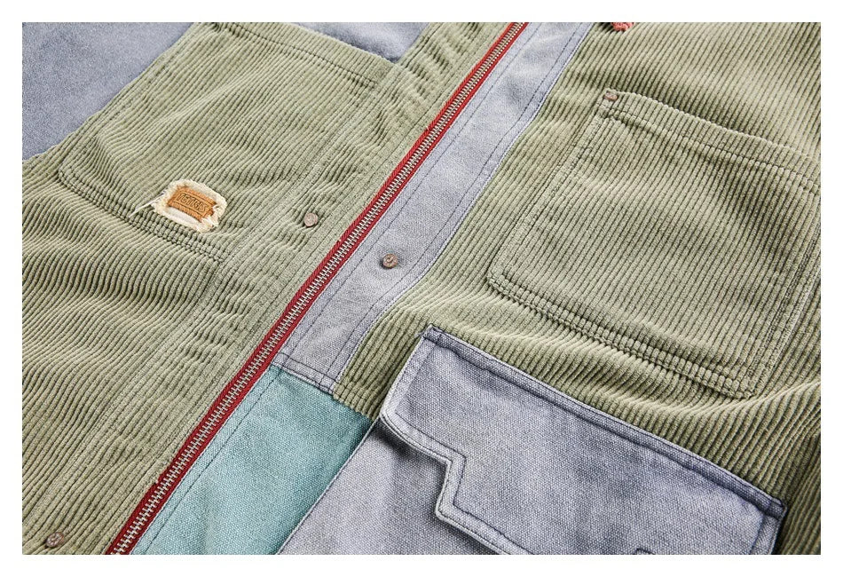 Vintage Style Patchwork Jacket-streetwear-techwear