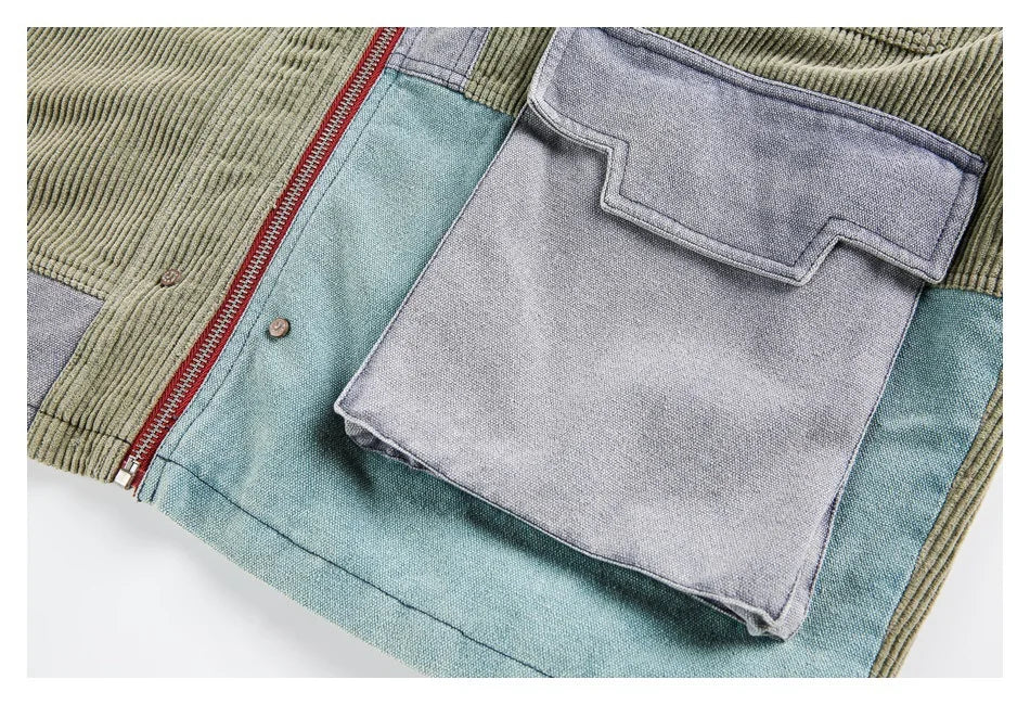 Vintage Style Patchwork Jacket-streetwear-techwear