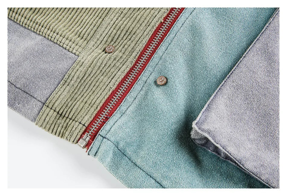 Vintage Style Patchwork Jacket-streetwear-techwear