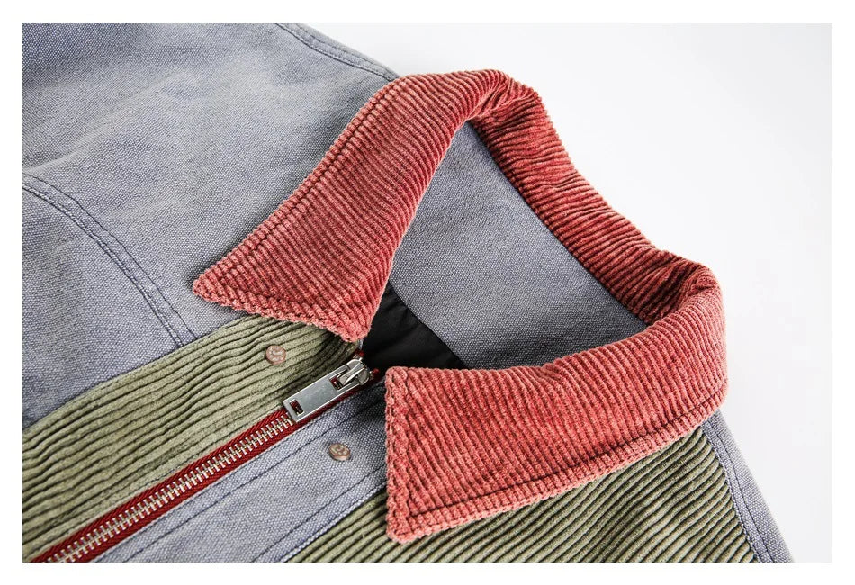 Vintage Style Patchwork Jacket-streetwear-techwear