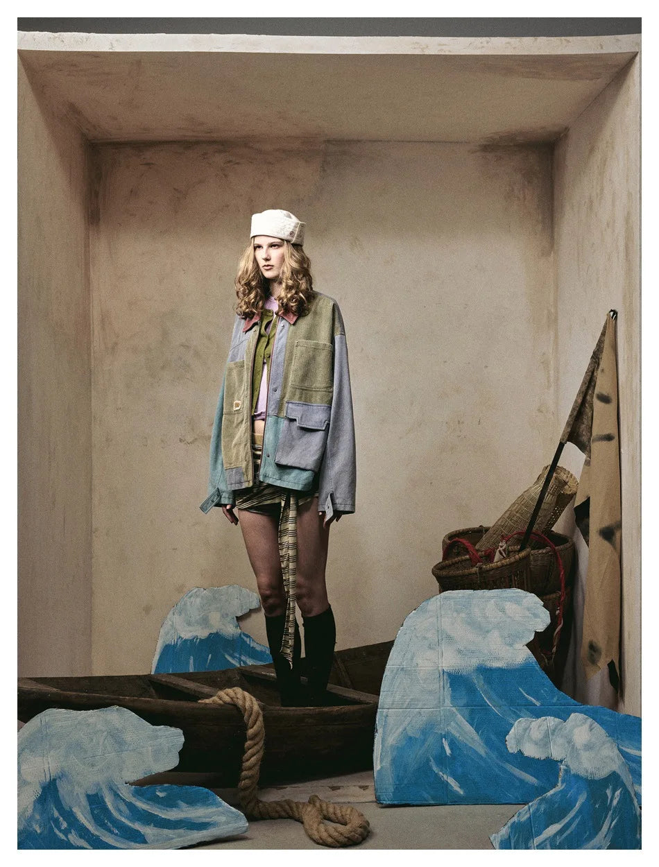 Vintage Style Patchwork Jacket-streetwear-techwear