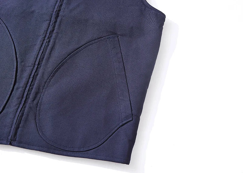Vintage Style Wool Lined Workwear Vest-streetwear-techwear