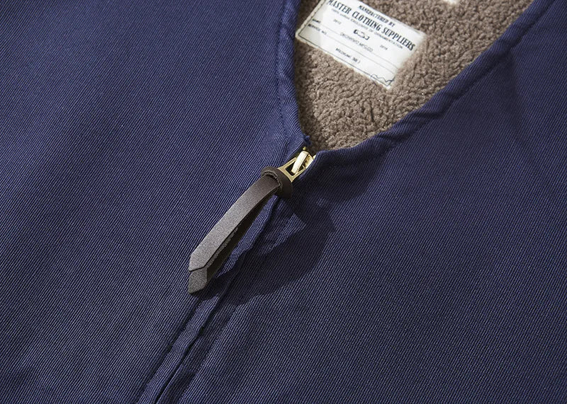 Vintage Style Wool Lined Workwear Vest-streetwear-techwear