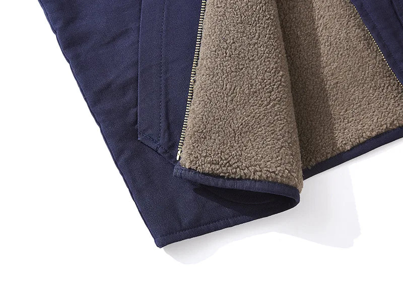 Vintage Style Wool Lined Workwear Vest-streetwear-techwear