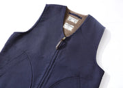 Vintage Style Wool Lined Workwear Vest-streetwear-techwear