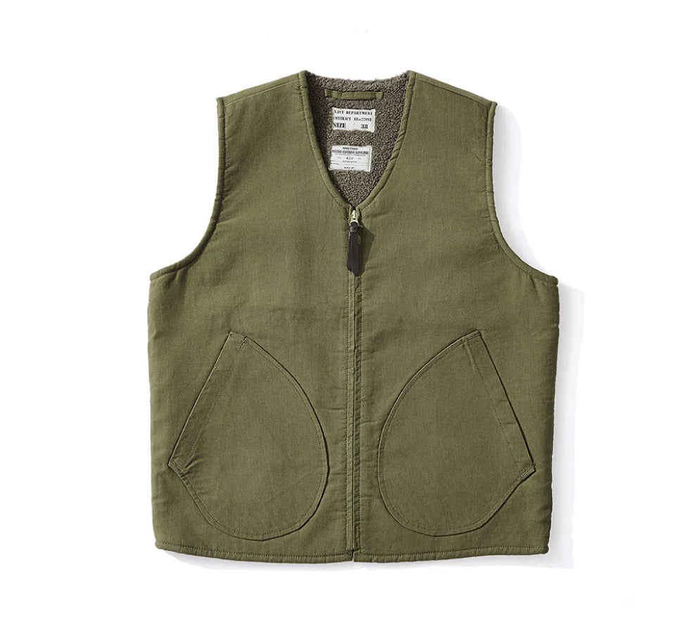 Vintage Style Wool Lined Workwear Vest-streetwear-techwear