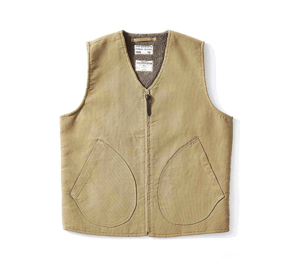 Vintage Style Wool Lined Workwear Vest-streetwear-techwear