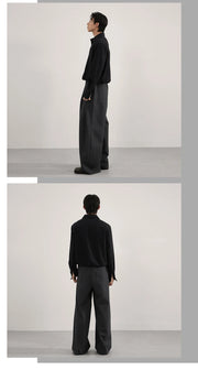 Volume Pleat Wide Leg Jersey Pants-streetwear-techwear