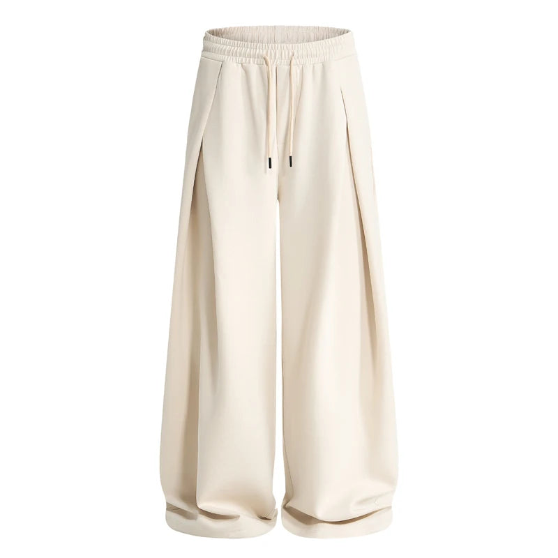 Volume Pleat Wide Leg Jersey Pants-streetwear-techwear
