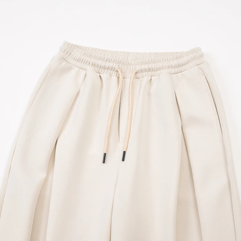 Volume Pleat Wide Leg Jersey Pants-streetwear-techwear