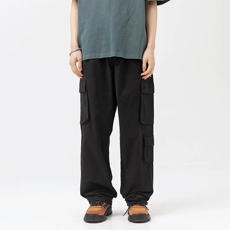 Washed Utility Cargo Pants-streetwear-techwear