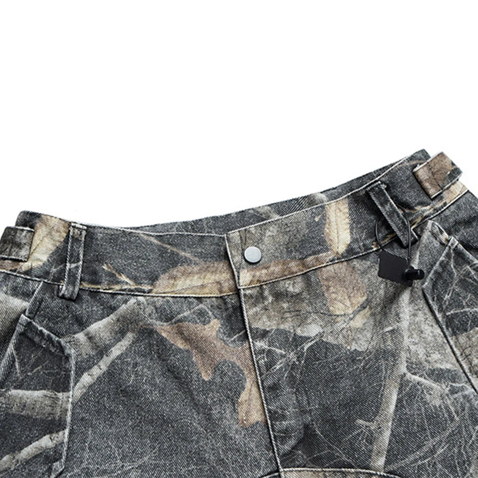 Woodland Camo Cargo Jorts-streetwear-techwear