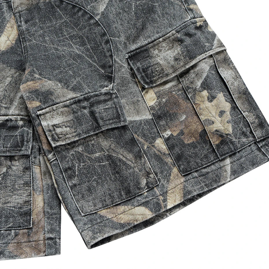 Woodland Camo Cargo Jorts-streetwear-techwear
