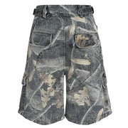 Woodland Camo Cargo Jorts-streetwear-techwear