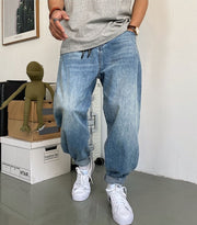 Balloon Fit Tapered Jeans-streetwear-techwear