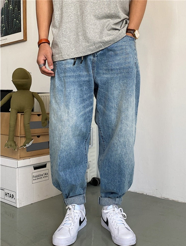 Balloon Fit Tapered Jeans-streetwear-techwear