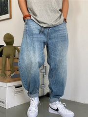 Balloon Fit Tapered Jeans-streetwear-techwear