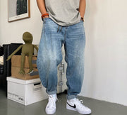 Balloon Fit Tapered Jeans-streetwear-techwear