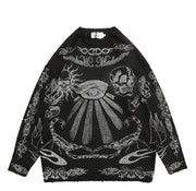 MADE EXTREME Tattoo Print Oversized Sweater-streetwear-techwear