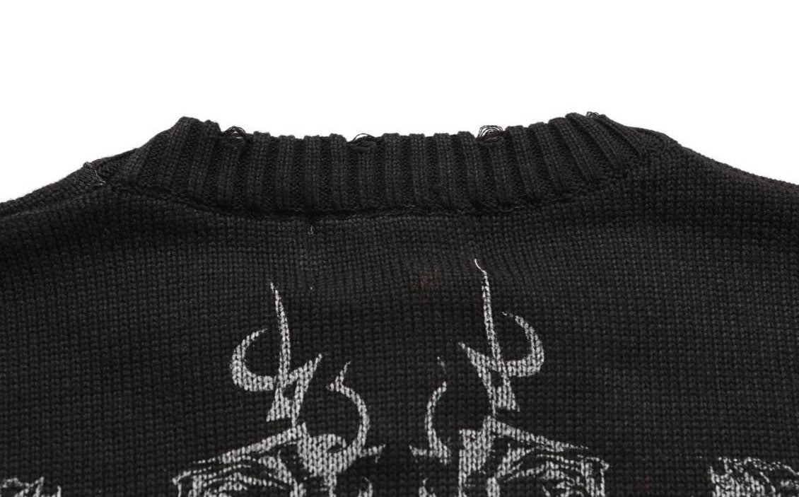 MADE EXTREME Tattoo Print Oversized Sweater-streetwear-techwear