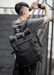 Roll Top Utility Strap Backpack-streetwear-techwear