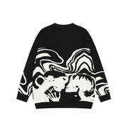 Skeleton Kiss Graphic Sweater-streetwear-techwear