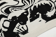 Skeleton Kiss Graphic Sweater-streetwear-techwear
