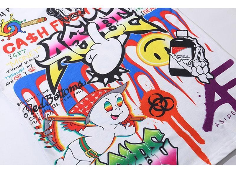 Cartoon Graffiti T-Shirt-streetwear-techwear-street-style-mens-womens-fashion