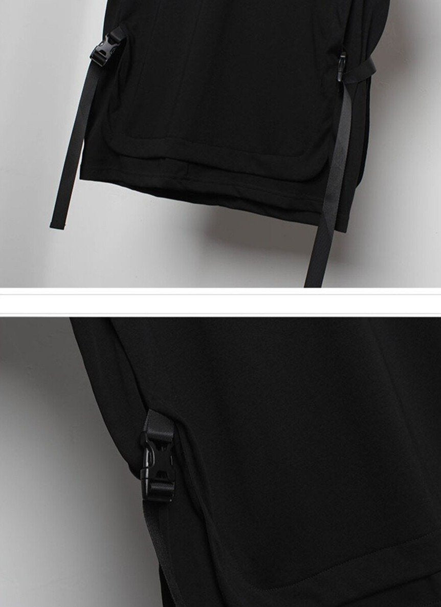 Double Layer Strapped T-Shirt-streetwear-techwear