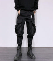 H Oversized Pocket Cargo Pants-streetwear-techwear