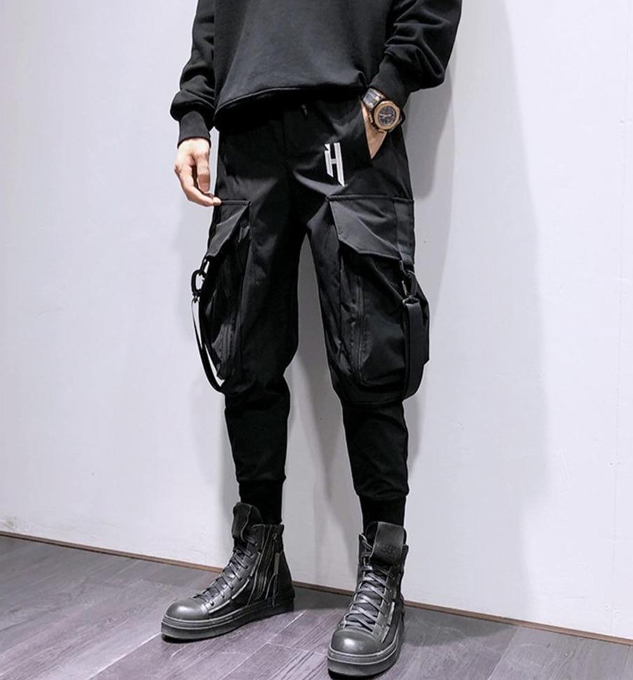 H Oversized Pocket Cargo Pants-streetwear-techwear
