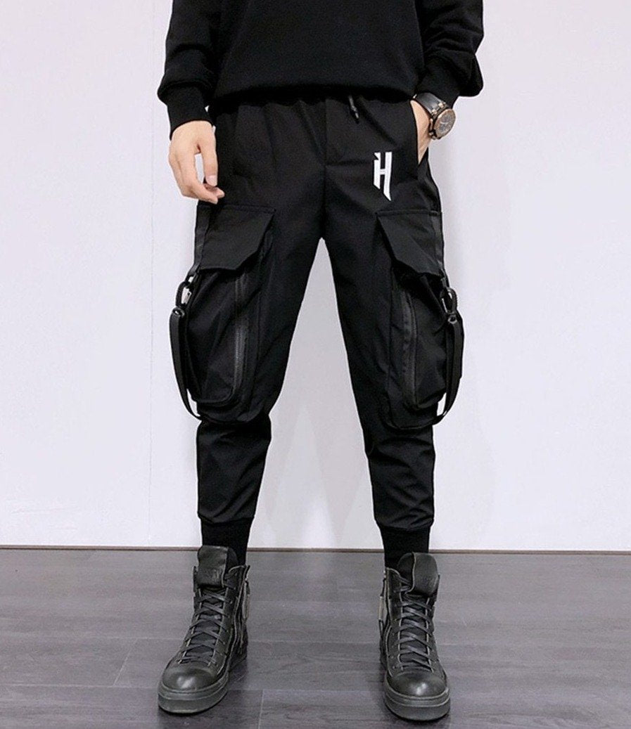 H Oversized Pocket Cargo Pants-streetwear-techwear