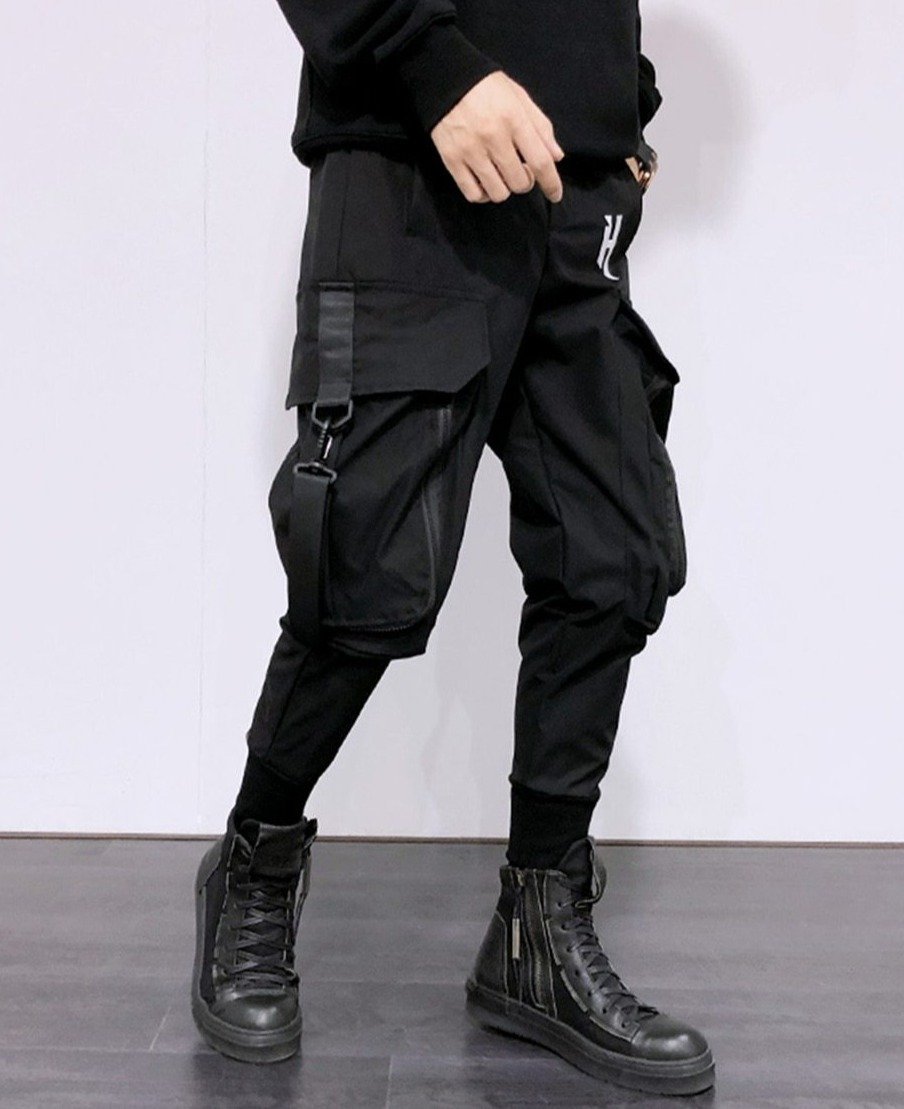 H Oversized Pocket Cargo Pants-streetwear-techwear