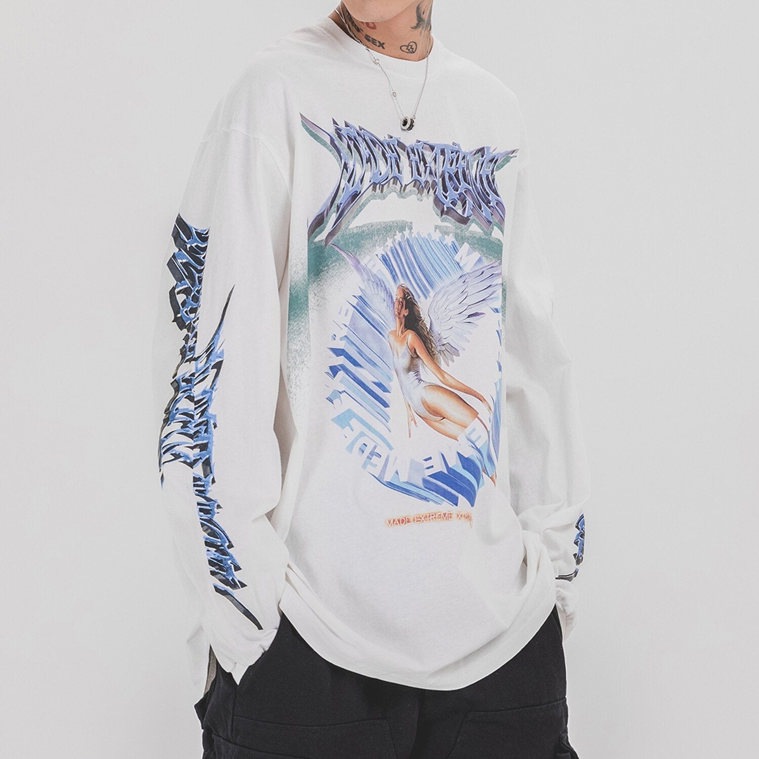 'Made Extreme' Metal Graphic Long Sleeve T-Shirt-streetwear-techwear-street-style-mens-womens-fashion