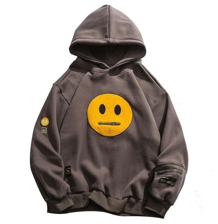 Smiley Zipper Hoodie  Streetwear at Before the High Street