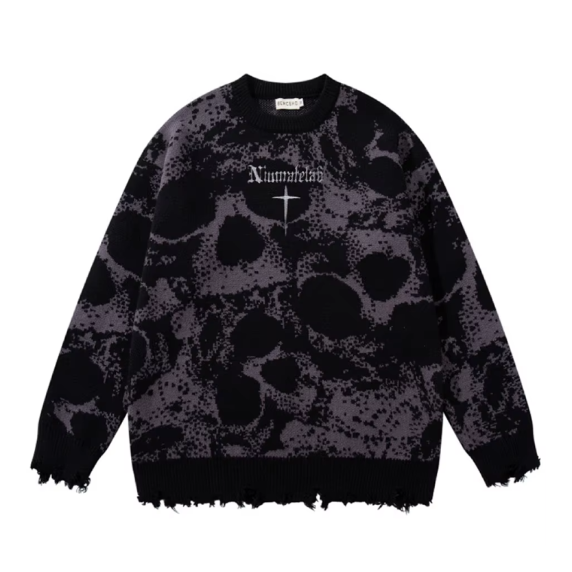 All-Over Skull Knit-streetwear-techwear
