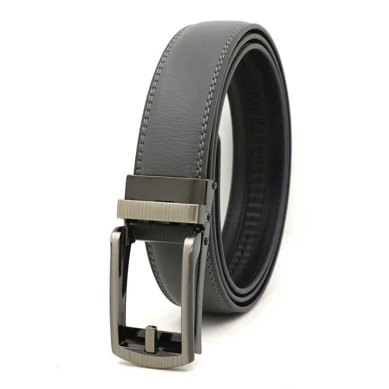 3.5cm Genuine Leather Automatic Buckle Belt-streetwear-techwear