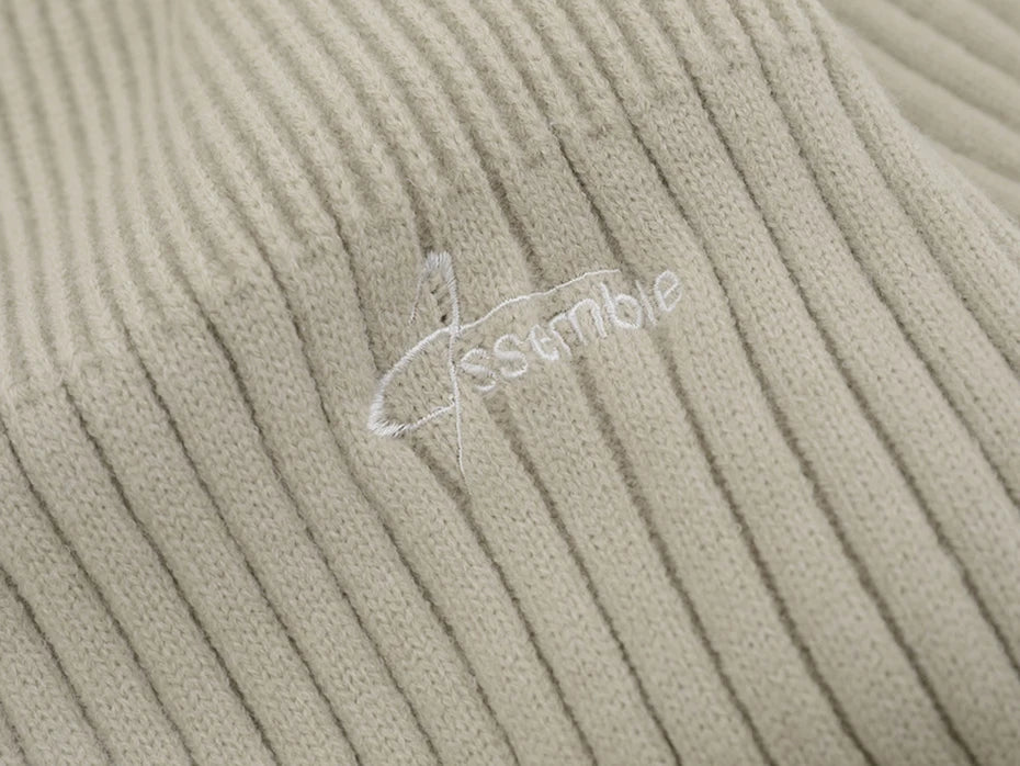 90's Style Mixed Gauge Rib Knit Sweater-streetwear-techwear